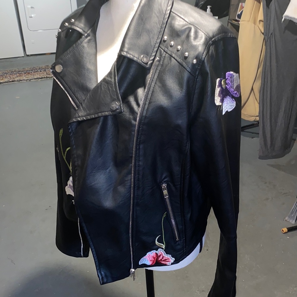 Studded leather jacket